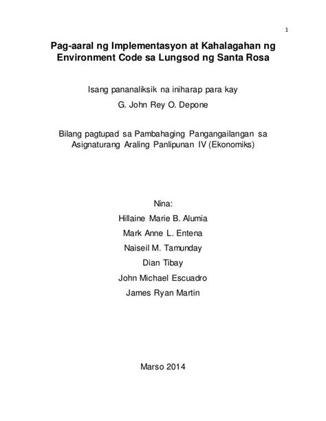 THESIS (Pananaliksik) Tagalog .